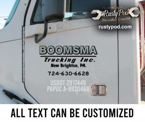 2 pcs usdot | truck lettering | door lettering | hot rod vinyl sticker