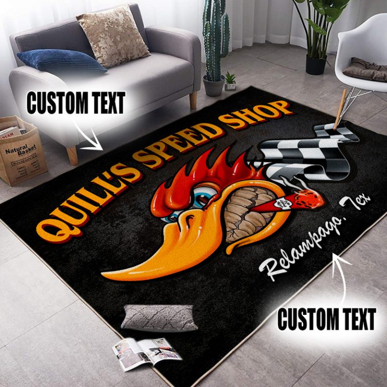 Garage Shop Rug personalized hot rod garage | speed shop | vintage garage rug 09843 ...