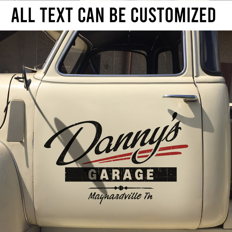 Personalized Car Lettering Garage Decal