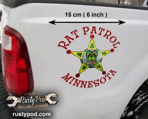 2 pcs personalized rat patrol | hot rod garage | rat rod | door art lettering vinyl sticker