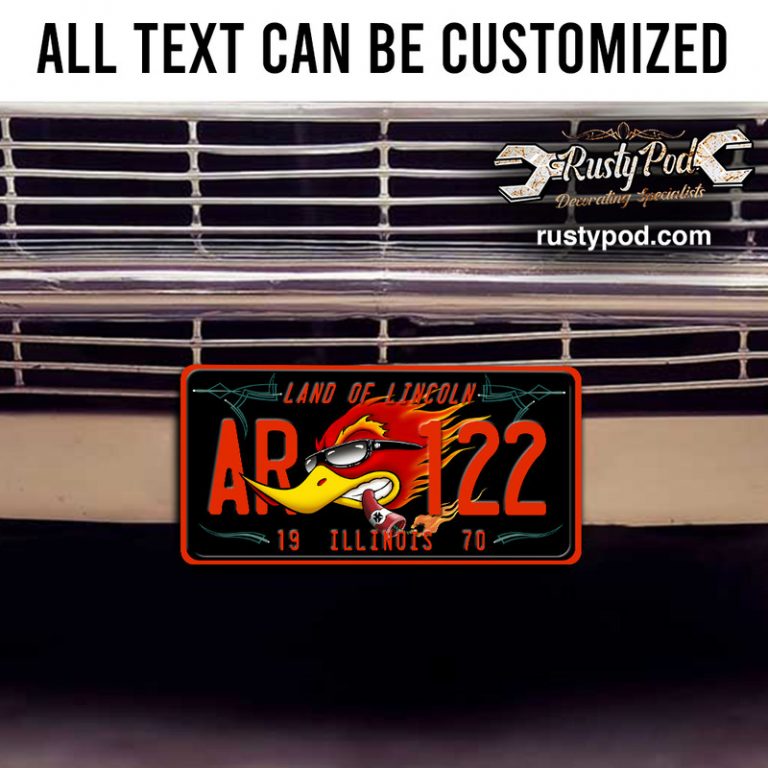 Hot Rod Rear Tag personalized hot rod garage | speed shop | kustom kulture | rat rod ...