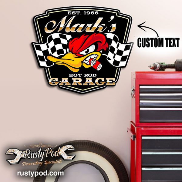 HOT ROD metal sign