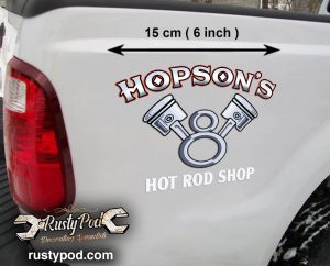 Personalized v8 garage | piston garage | hot rod garage | car lettering | pinstriping vinyl sticker