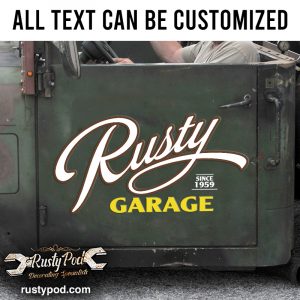 Personalized garage lettering vinyl sticker