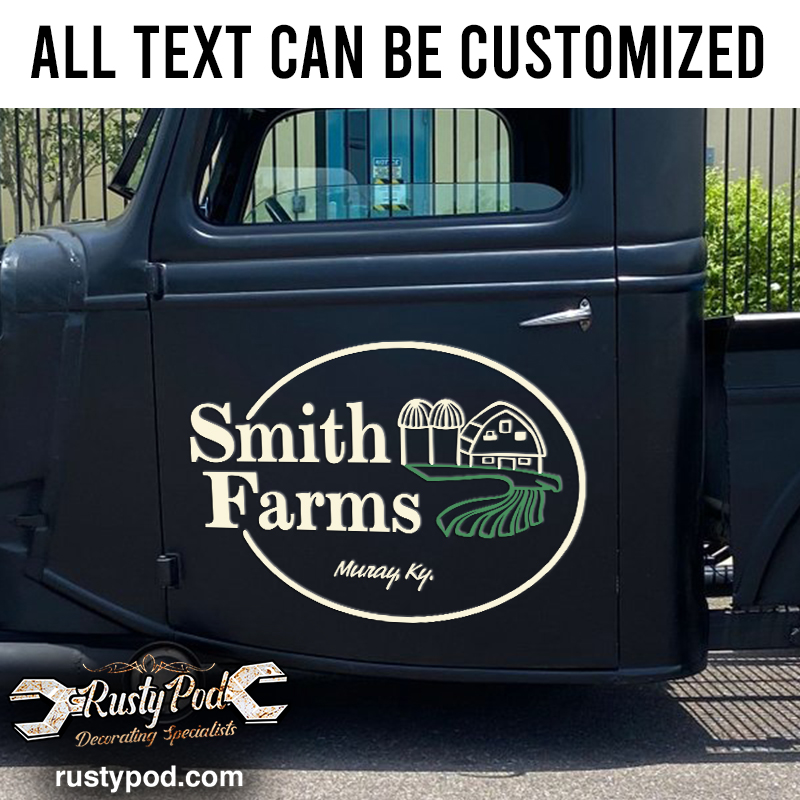 Personalized Car Lettering Farm Decal