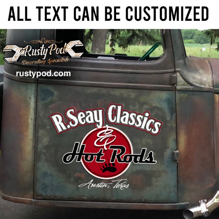 personalized hot rod lettering hand paint vinyl sticker 10434 ...