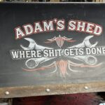 personalized pinstripe garage | hot rod | wrench vinyl sticker 09765