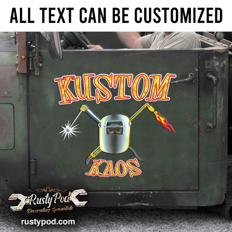 personalized welder lettering vinyl sticker 10494 - Rustypod Store