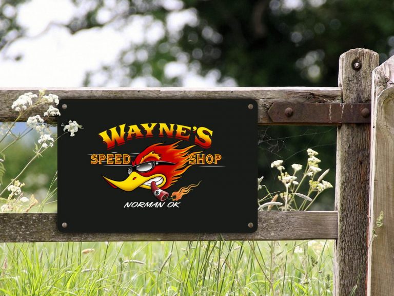 personalized hot rod bird lettering print metal sign 10672 - Rustypod Store