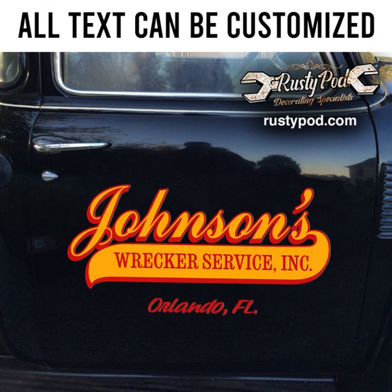 personalized vintage lettering for semi truck vinyl sticker 10720