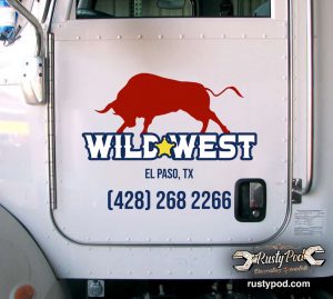 Personalized company name bull lettering sticker