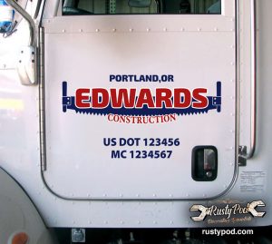 Personalized usdot construction company sticker