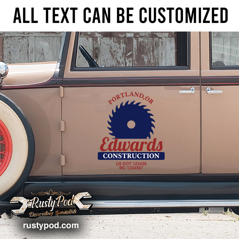 thumbnail image 2 of Personalised Builder / Roofer Vinyl Decal Sticker For Car Or Van – Glossy – Choose Your Text – Made In UK 2 of 6