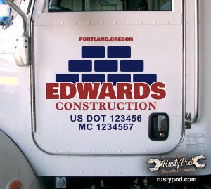 Personalized usdot construction company carpentry sticker