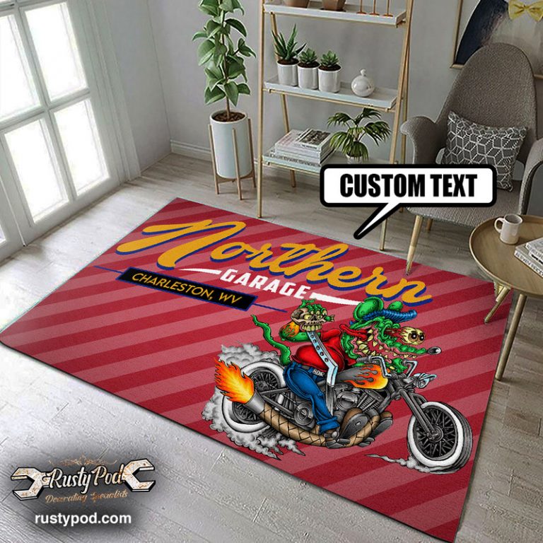 personalized Rat fink Motorcycle rug 11220 - Rustypod Store