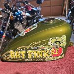 2 pcs rat fink motorcycle | pinstriping | kustom kulture motorcycle fuel tank decal 10212