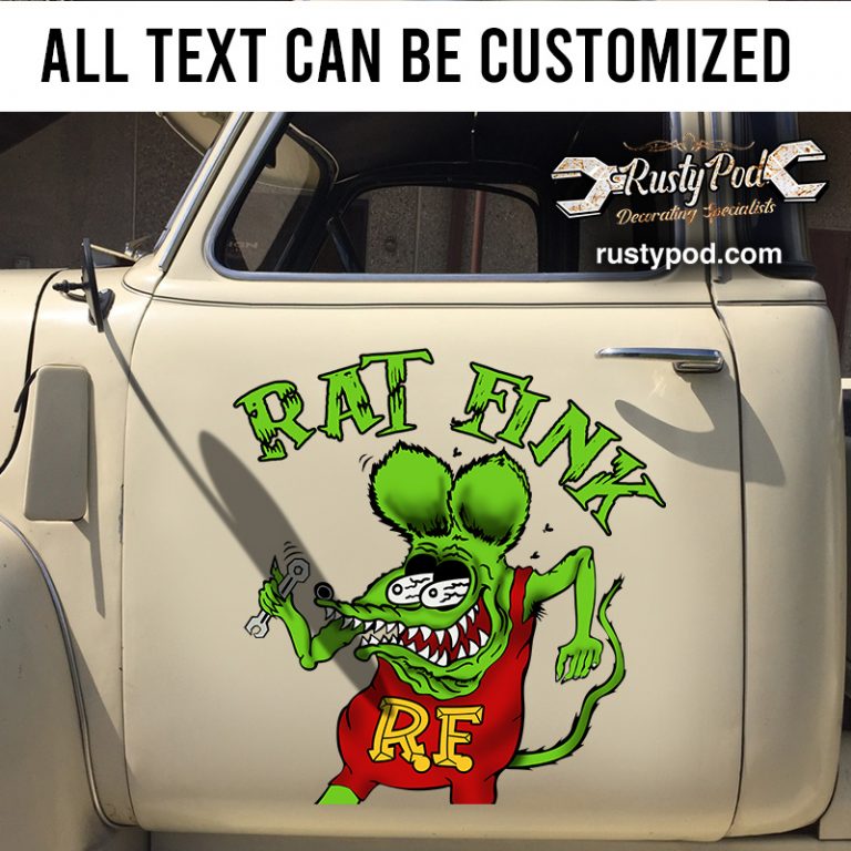 personalized rat fink motorcycle helmet sticker 11801 - Rustypod Store