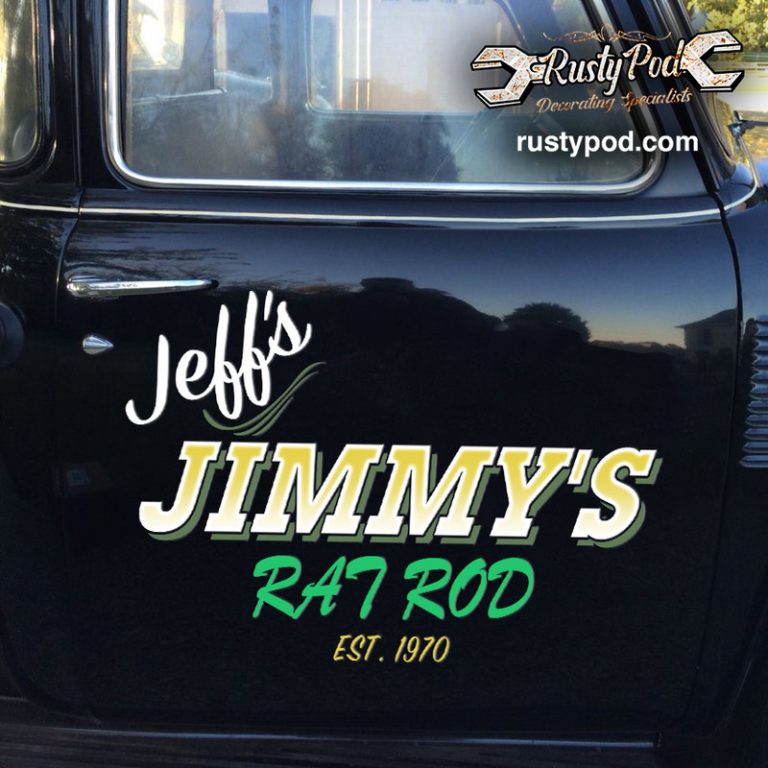 personalized garage lettering old school hot rod lettering sticker ...