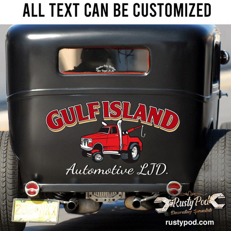 personalized towing truck lettering vintage lettering sticker 12217 ...