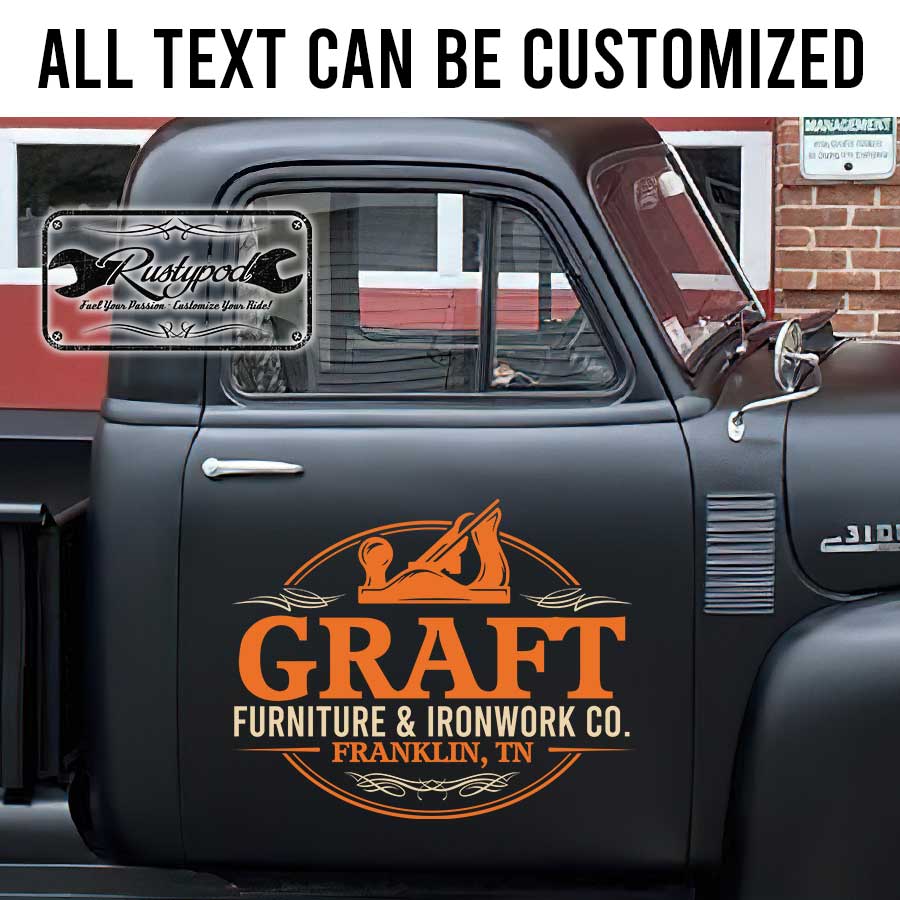 Personalized carpenter pinstriping lettering sticker 11482 - Image 2