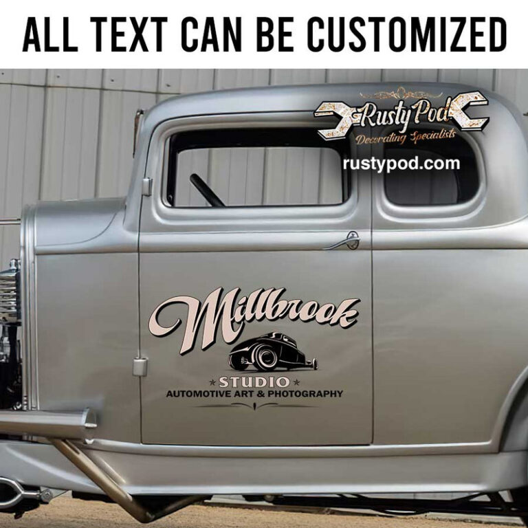 personalized rat rod logo door art vintage truck door art hot rod ...