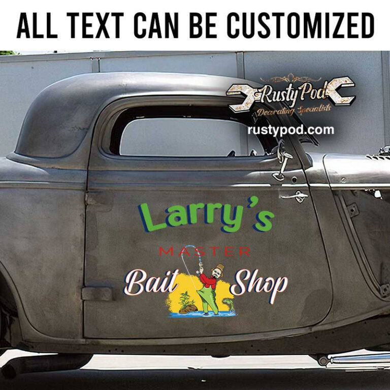 personalized bait shop sign fishing truck lettering vintage truck ...