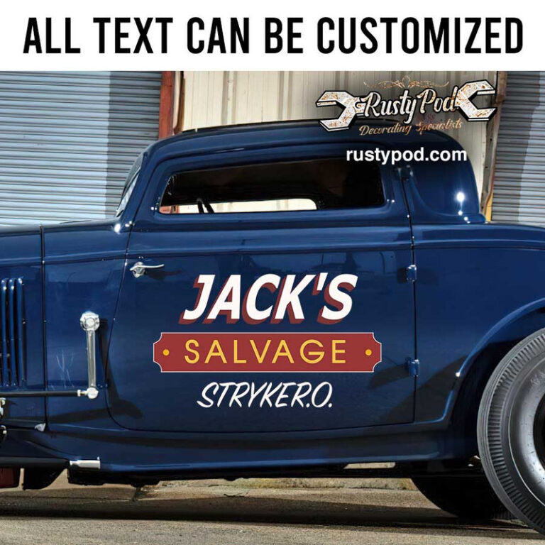 personalized hot rod lettering salvage lettering rat rod door art