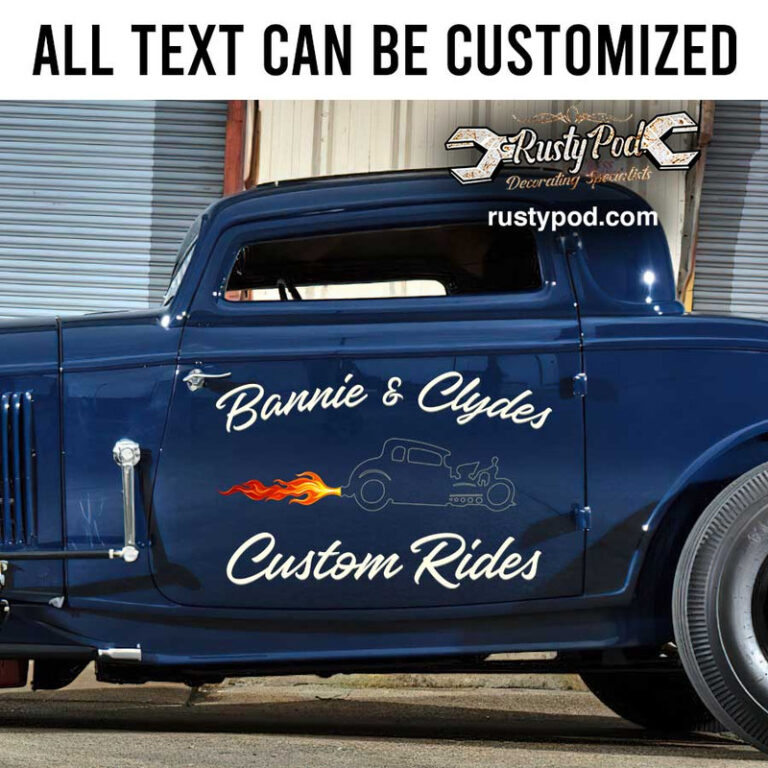 personalized rat rod door art hot rod decal kustom kulture custom rides ...