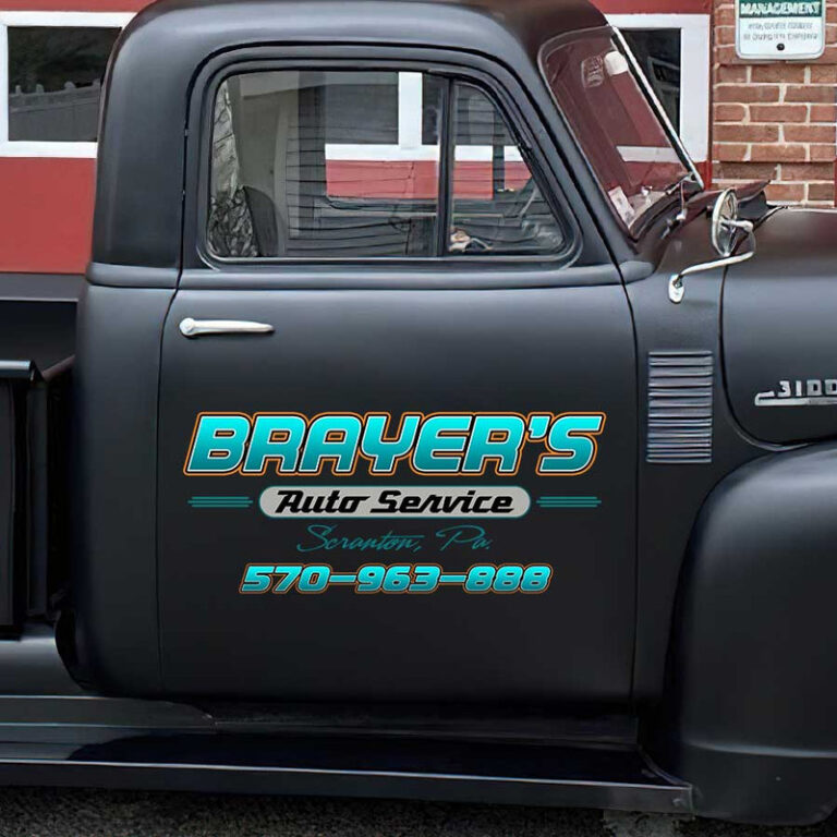 personalized garage lettering auto service door sign truck graphics ...