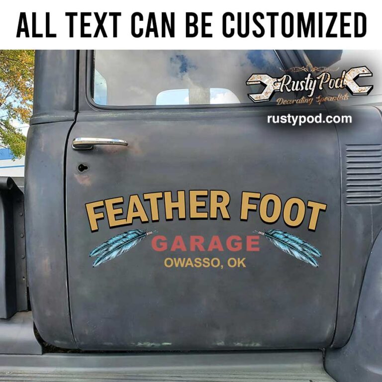 personalized hot rod lettering door sign rat rod door art feather hand ...