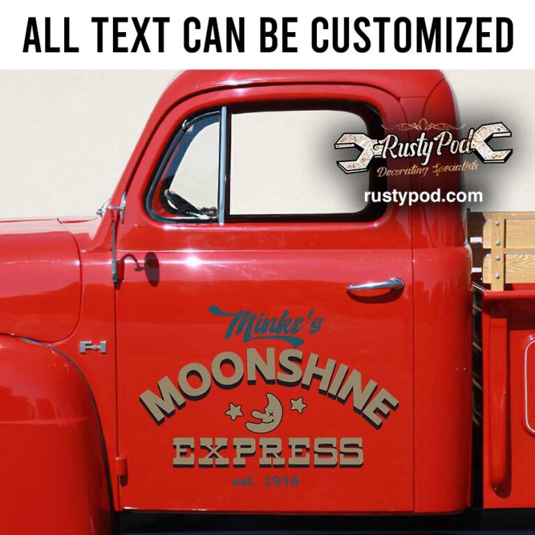 personalized moonshine express hot rod lettering rat rod door art shop ...