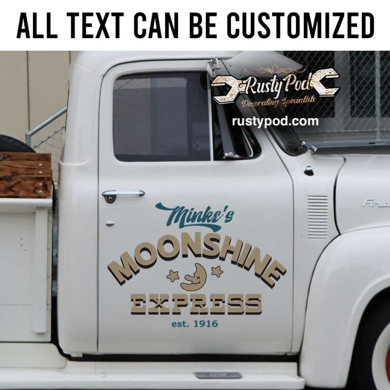 personalized moonshine express hot rod lettering rat rod door art shop ...