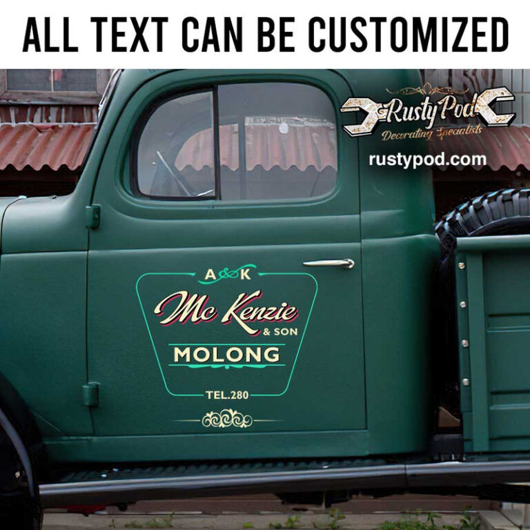 personalized truck graphics vehicle lettering company door sign sticker ...