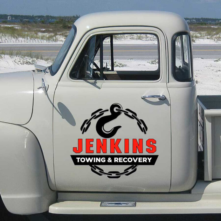 personalized towing and recovery door sign truck graphics vehicle ...