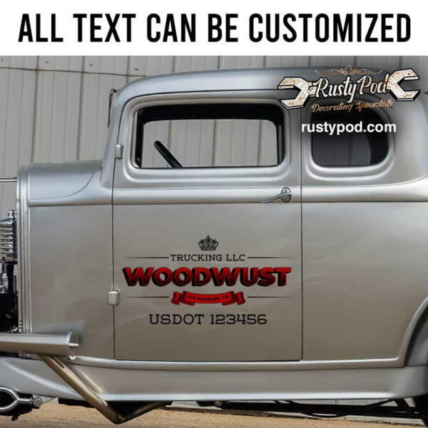 personalized crown logo lettering trucking company door sign transport company sign sticker 13001 - Image 2