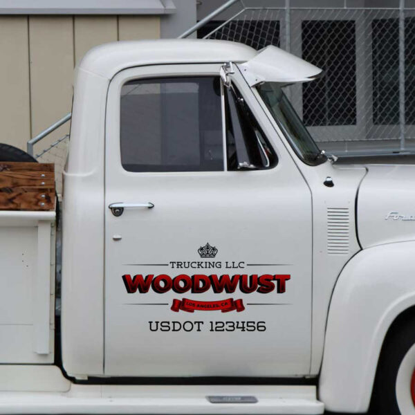 personalized crown logo lettering trucking company door sign transport company sign sticker 13001 - Image 3