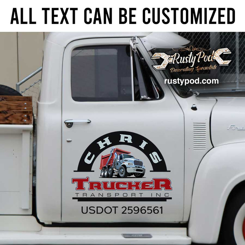 personalized truck graphics transport company sign vehicle lettering hand paint sticker 13024