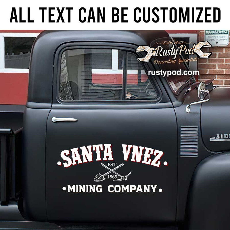 personalized mining company door sign shop truck sign hot rod car lettering vintage truck lettering sticker 13037 - Image 2