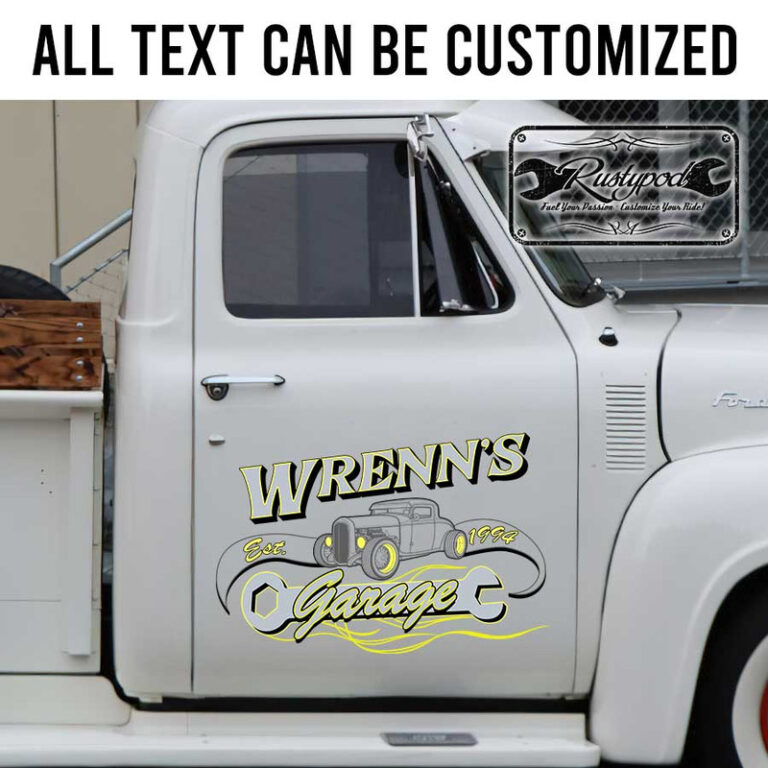Rod Shop Sign personalized hot rod wrench pinstriping lettering sign rat rod door art ...