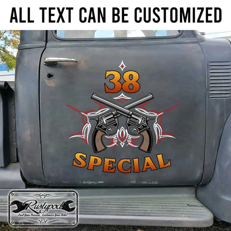 personalized out law hot rod lettering crossing gun lettering door art ...