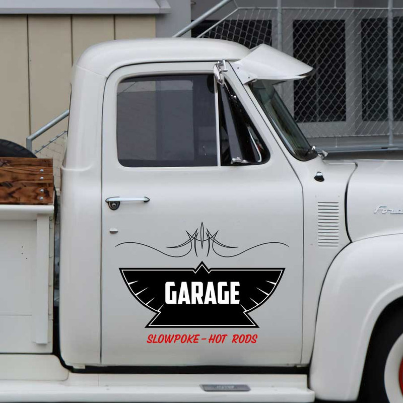 personalized pinstriping lettering speed shop door art rat rod lettering door sign sticker 13209 - Image 3