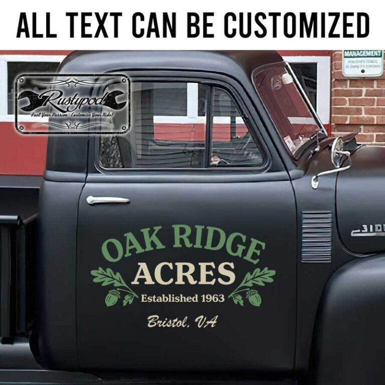 personalized oak ridge farm agriculture lettering tractor lettering ...