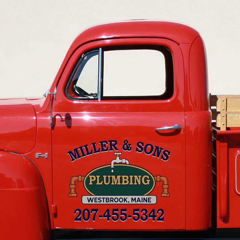 personalized plumbing company door sign vehicle lettering car lettering sticker 13262 - Image 3