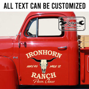 personalized long horn farm lettering ranch sign texas truck lettering sticker 13284
