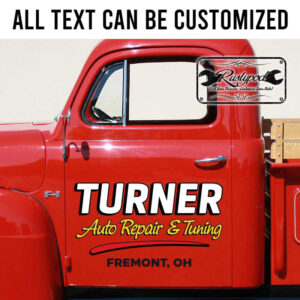personalized hot rod lettering shop truck lettering truck graphics farm sign garage sign sticker 13286
