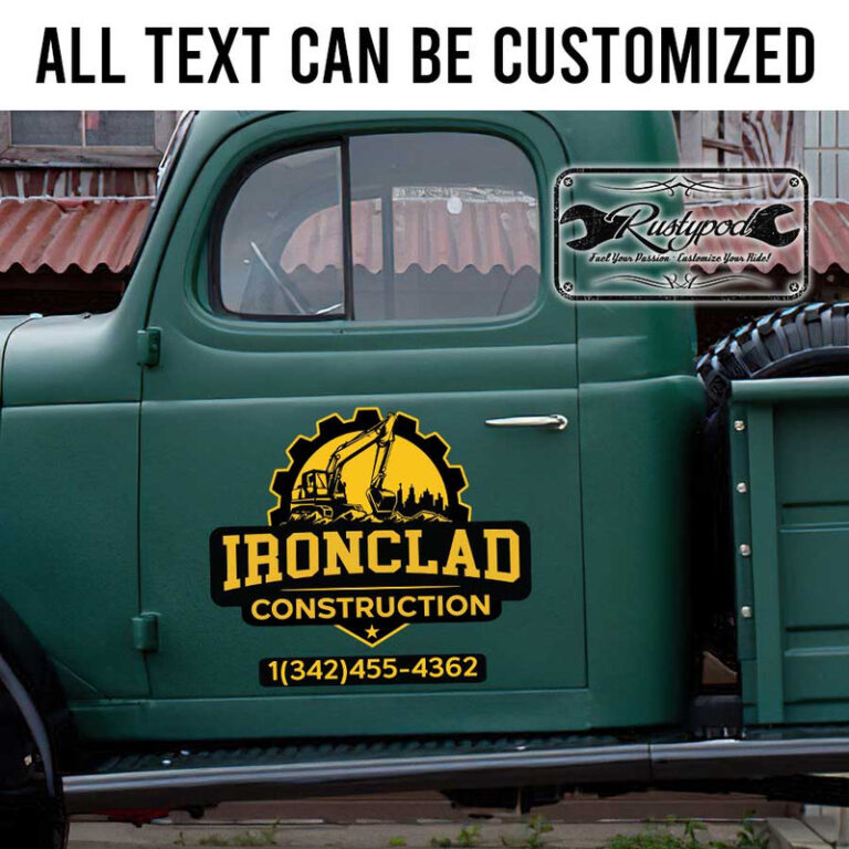 personalized construction company door sign heavy equiment lettering ...