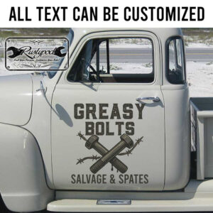 personalized bolts lettering door sign hot rod lettering truck graphics rusty nuts garage sign sticker 13291