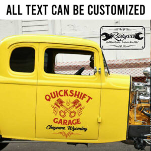 personalized pinstriping crossing piston speed shop door art garage sign kustom kulture sticker 13300