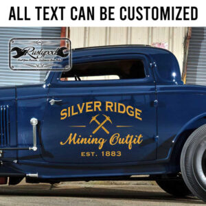 personalized mining company door sign shop truck sign hot rod car lettering vintage truck lettering sticker 13304