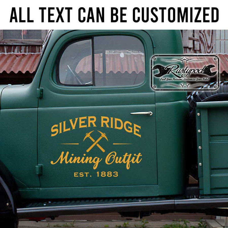 personalized mining company door sign shop truck sign hot rod car lettering vintage truck lettering sticker 13304 - Image 2